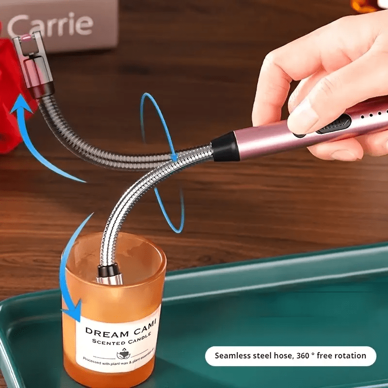 360° Outdoor Kitchen Lighter – USB Rechargeable with Flexible Elbow 🔥