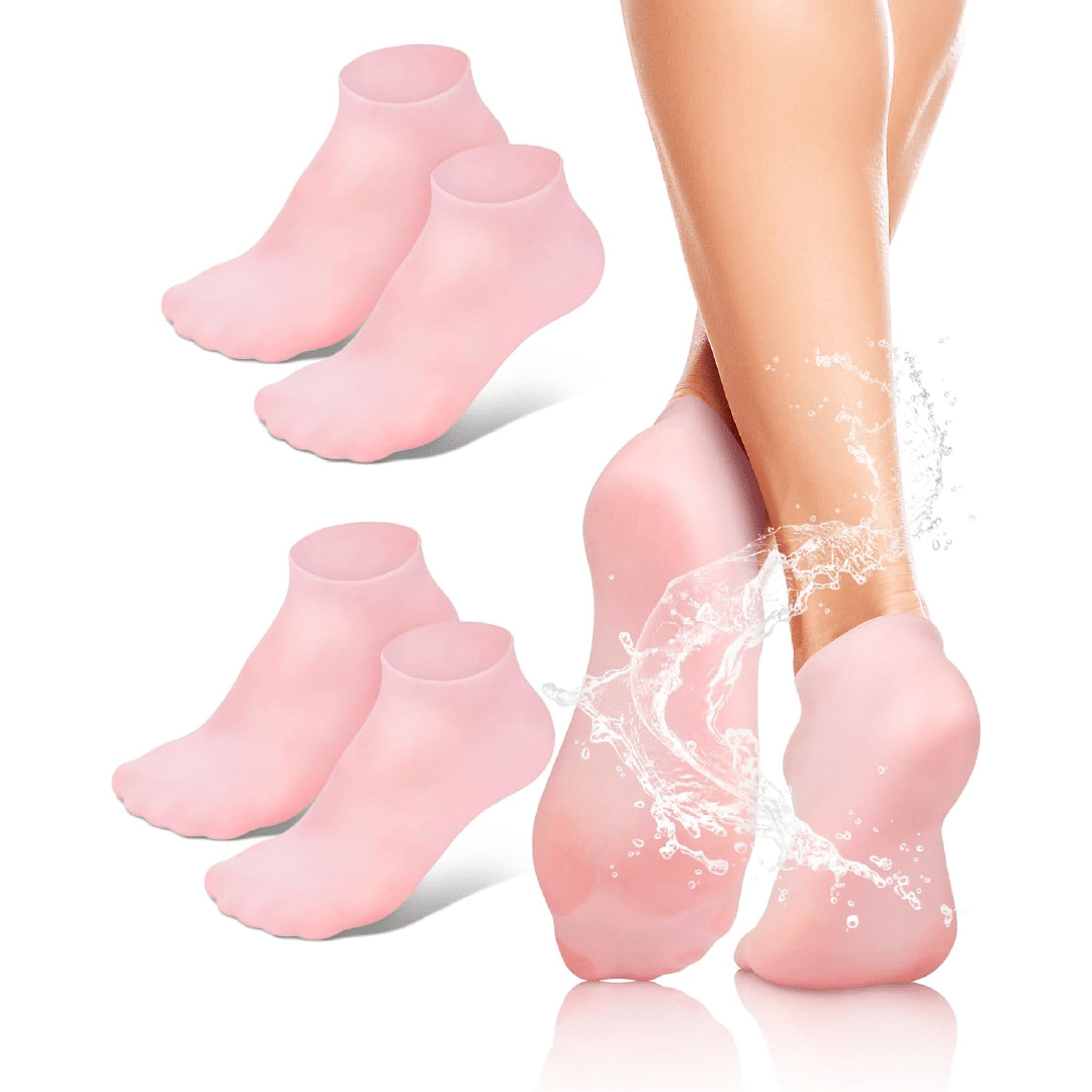 Buy 1 Pair + Get 1 Pair FREE = 4 Pcs Silicone Moisturizing Heel Socks