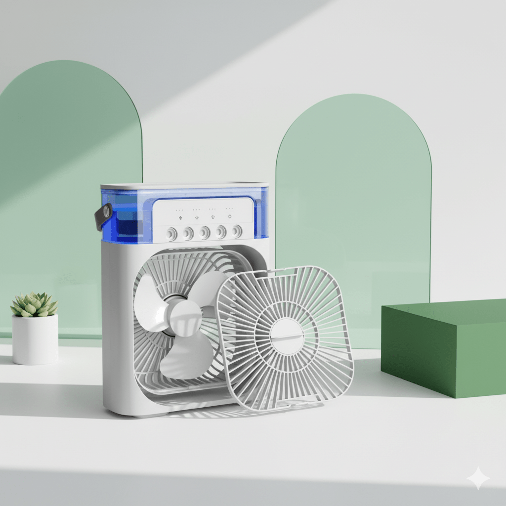 Mini Air Cooler Fan | Cooling Mist & Water Tank – Beat the Heat Instantly!