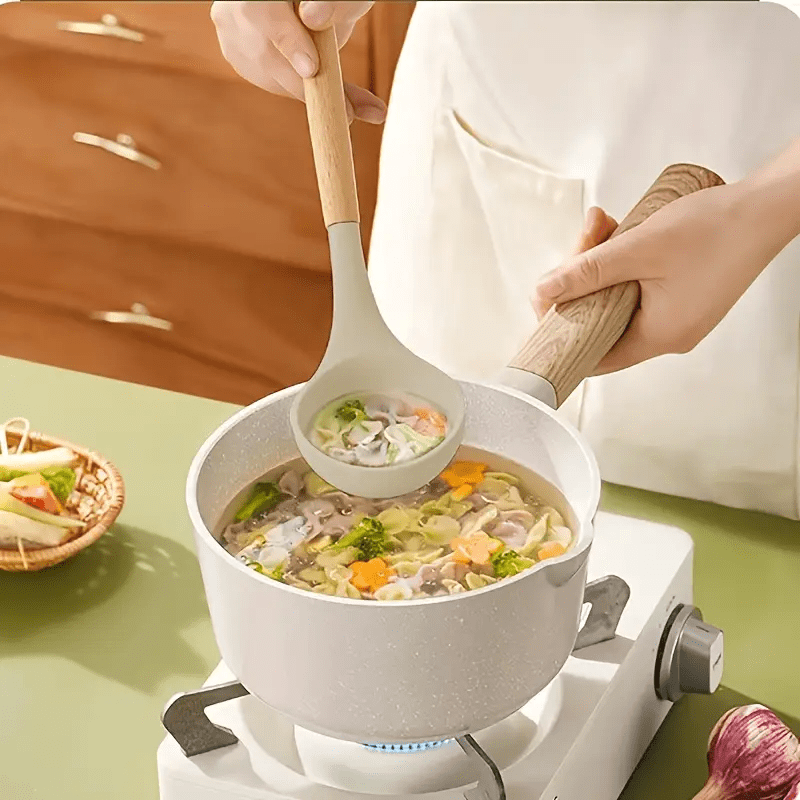 12-Piece Silicone Kitchen Utensil Set with Wooden Handles – Heat Resistant, Non-Toxic, Random Color