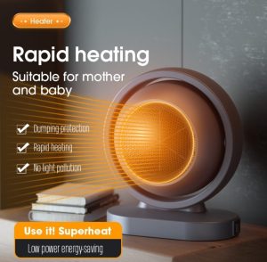 🔥 Mini Electric Heater – Portable 380W Smart Air Fan for Home &amp; Office