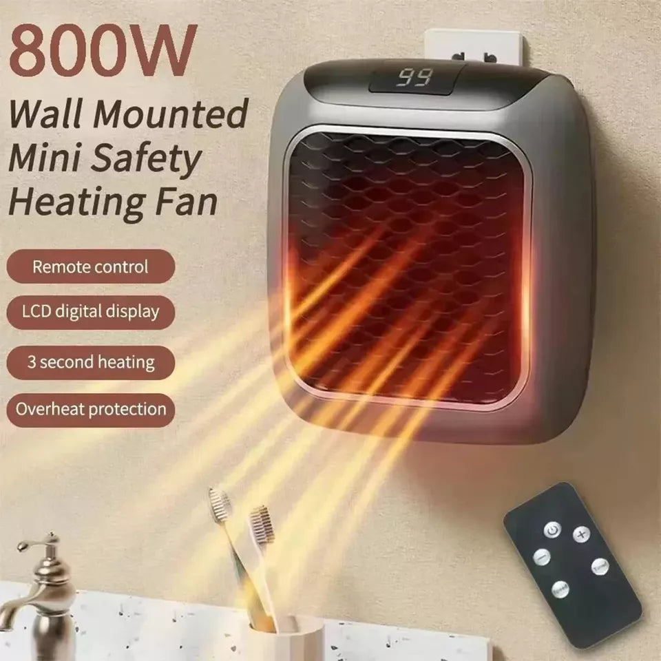🔥 800W Wall Plug Space Heater – Compact, Powerful &amp; Safe